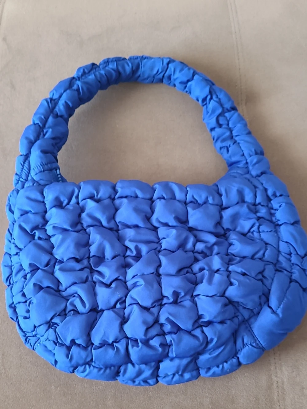 COS Blue Quilted Padded Shoulder Bag